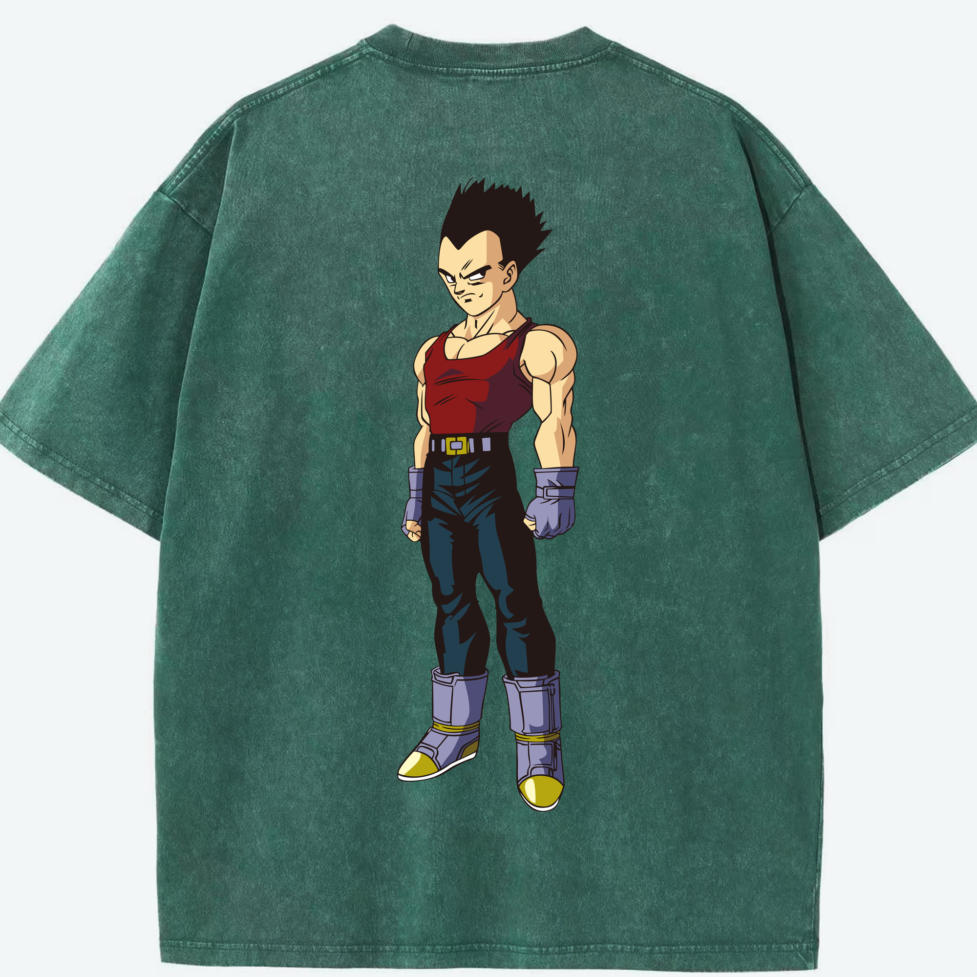 （画像用） ドラゴンボール ベジータ四世（Bejīta Yonsei）DRAGON BALL Vegeta IV 綿100% ヴィンテージ風 半袖Tシャツ（背面プリント）